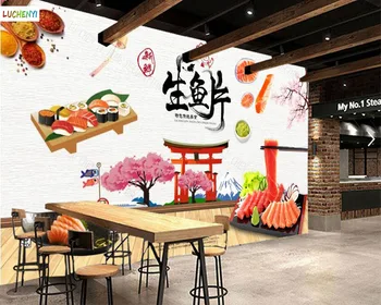 Papel de paredel Японски ресторант вкусно Японско Сашими dining фон стенни тапети хол декорация на дома