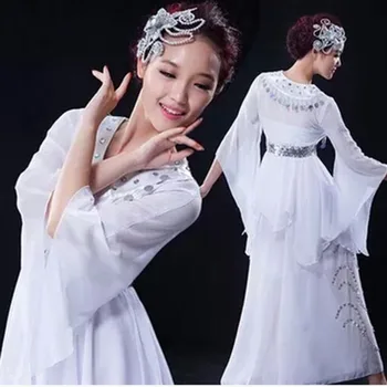 китайски народен танц женски народен танц, класически танцов костюм състезателен костюм за изяви танц на вентилатора с костюм за изяви